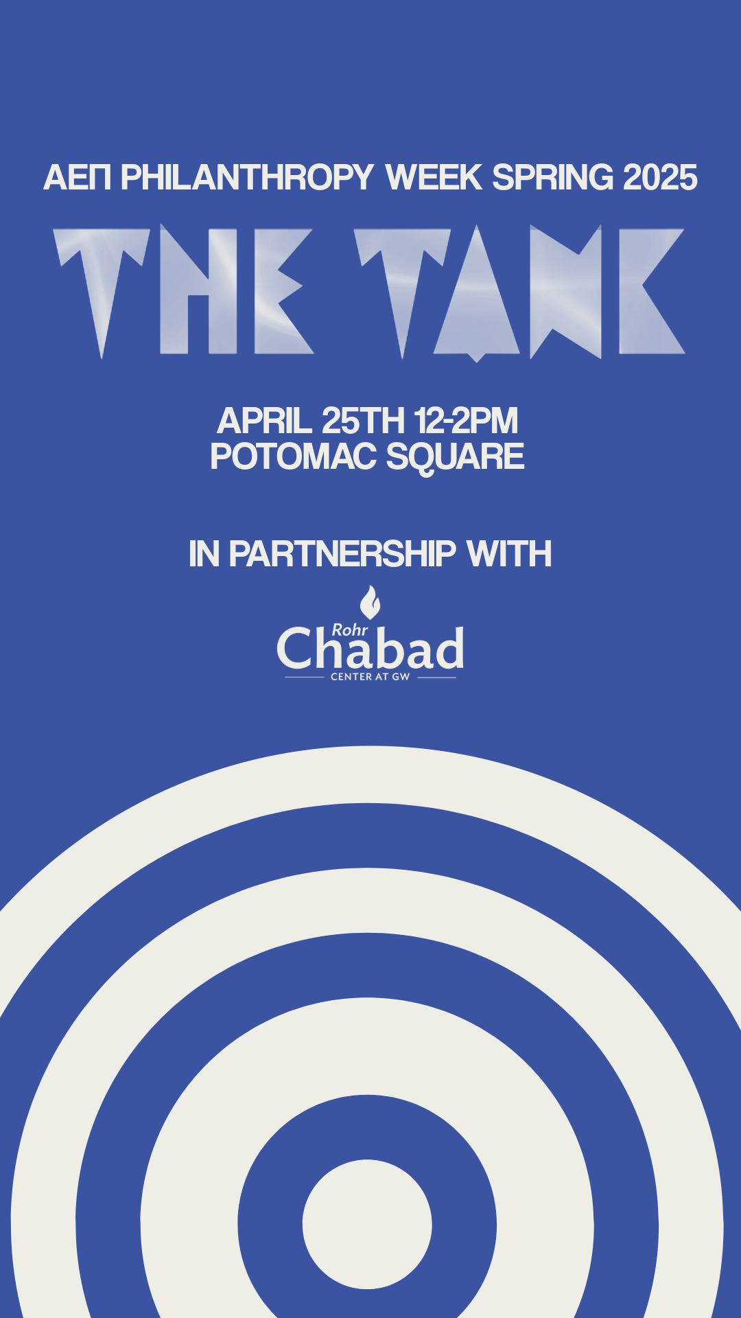 Story post for a GWΑΕΠ dunk tank event in partnership with Rohr Chabad GW.