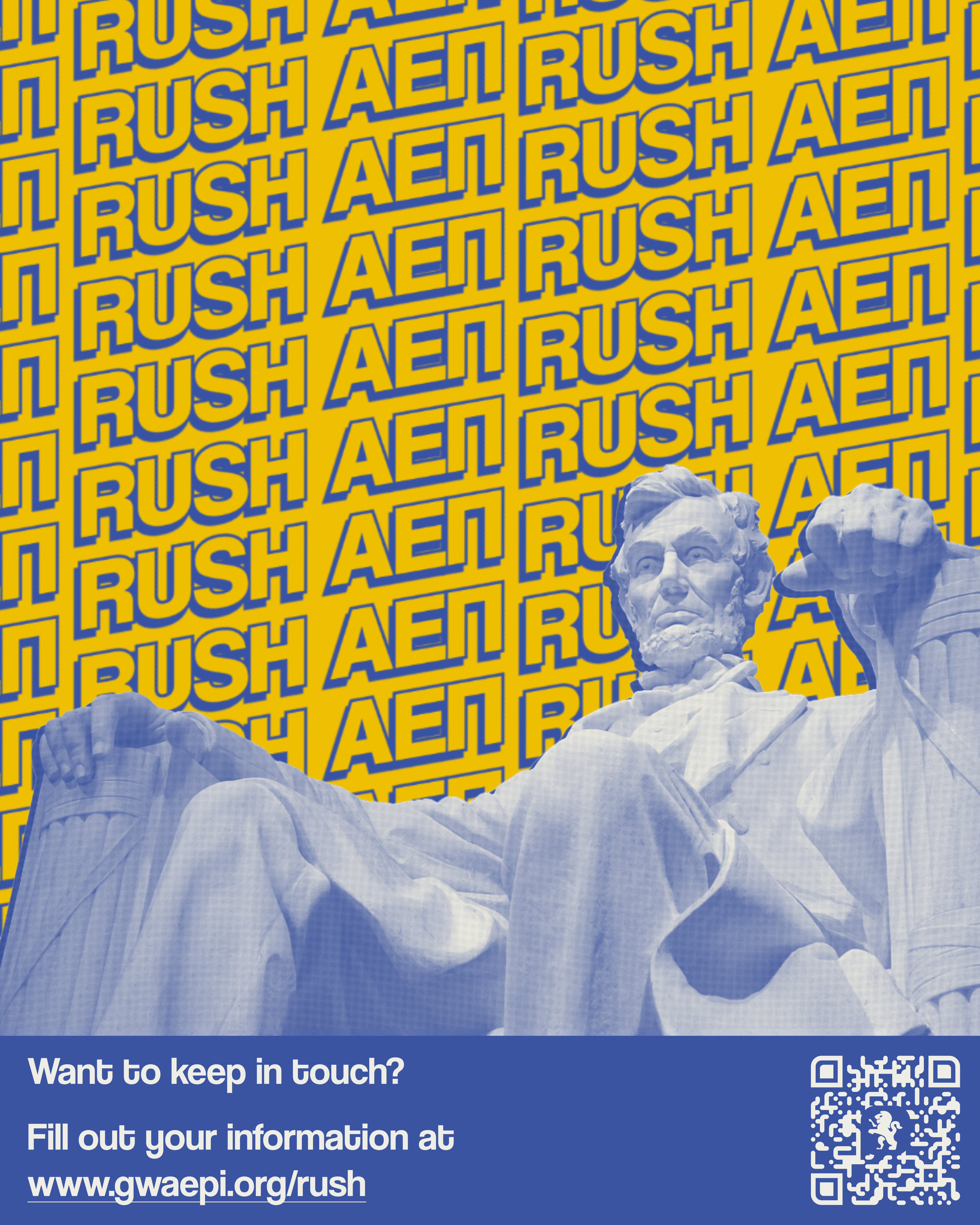 Flyer made for GWΑΕΠ's Fall Rush 2025