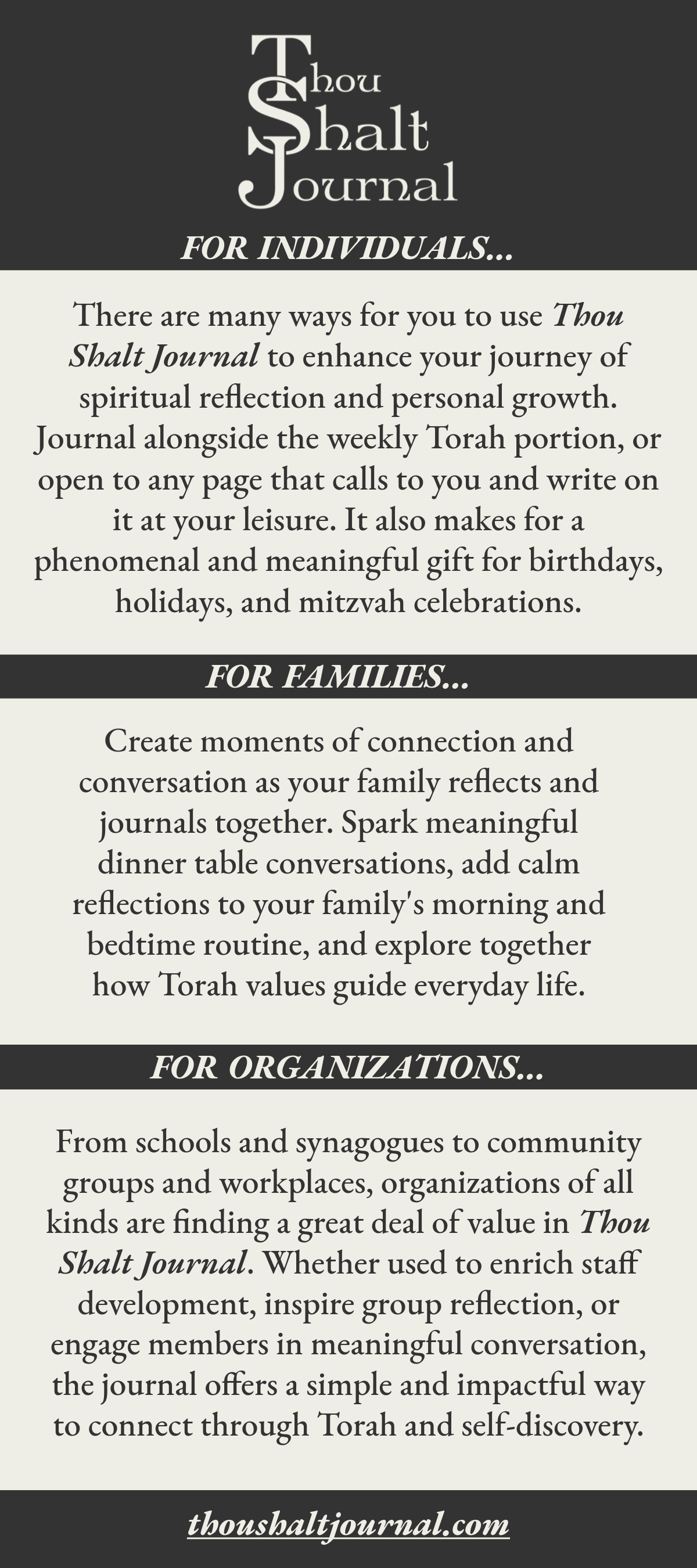 Side two of a card made for Thou Shalt Journal.